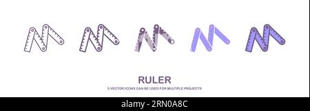 vector icon of ruler. Stock Vector