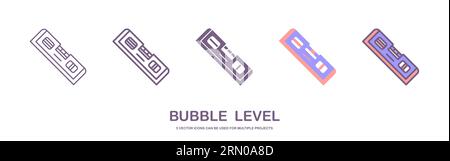 Construction level. bubble level icon. Vector spirit level on white background. Stock Vector