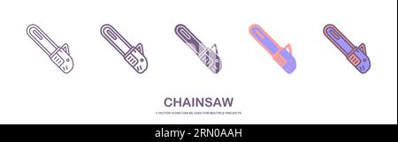 Industry chainsaw icon. Outline industry chainsaw vector icon for web design isolated on white background Stock Vector