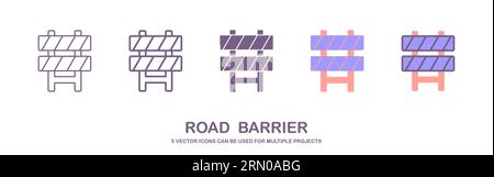 Road barrier icon flat. Vector illustration symbol and bonus pictogram. traffic barrier icon vector. portal illustration. isolated on white background Stock Vector