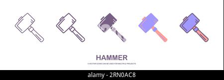 hammer icon illustration. gavel icon vector. helve icon in trendy style. isolated vector sign symbol. vector illustration. Stock Vector