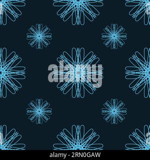 Vector seamless vintage pattern of abstract flowers on a dark background Stock Vector
