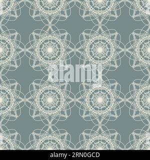 Vector seamless vintage pattern of abstract flowers on a grey background Stock Vector