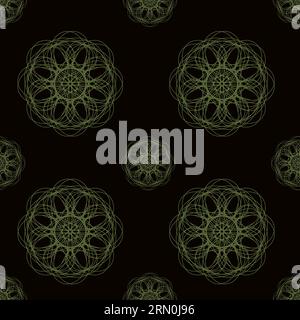 vector seamless pattern of abstract shapes in green color Stock Vector