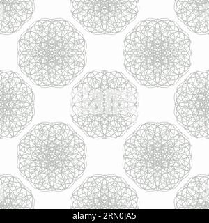 vector seamless vintage pattern of abstract grey shapes on white Stock Vector