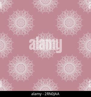 vector seamless pattern of abstract shapes in elegant  pink color Stock Vector