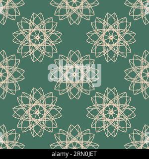 vector seamless pattern of abstract shapes on green Stock Vector