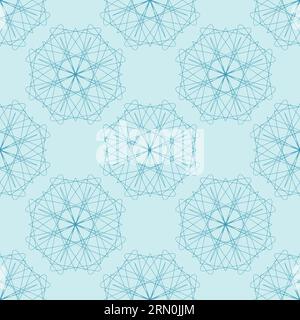 vector seamless pattern of abstract blue shapes on sky blue Stock Vector