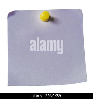 Purple reminder note paper sticker with pin Stock Photo