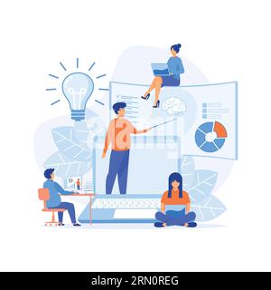 Concept customer and operator, online technical support 24-7. female hotline operator advises client, flat vector modern illustration Stock Vector