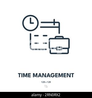 Time Management Icon. Schedule, Productivity, Deadline. Editable Stroke. Simple Vector Icon Stock Vector
