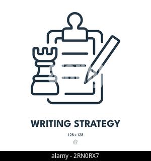 Writing Strategy Icon. Copywriting, Text, Writing. Editable Stroke. Simple Vector Icon Stock Vector