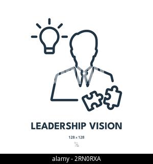 Leadership Vision Icon. Leader, Boss, Chief. Editable Stroke. Simple Vector Icon Stock Vector