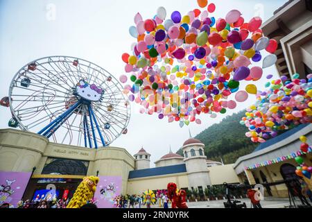 (141128) -- ANJI, Nov. 28, 2014 -- This photo taken on Nov. 28, 2014 shows a newly-completed Hello Kitty theme park in Anji, east China s Zhejiang Province. The first of its kind in China, the Hello Kitty theme park in Anji is scheduled to open on Jan. 1, 2015, as more than a million visitors are expected per year. ) (lmm) CHINA-ZHEJIANG-ANJI-HELLO KITTY-THEME PARK-COMPLETION (CN) XuxYu PUBLICATIONxNOTxINxCHN   Anji Nov 28 2014 This Photo Taken ON Nov 28 2014 Shows a newly completed Hello Kitty Theme Park in Anji East China S Zhejiang Province The First of its Child in China The Hello Kitty Th Stock Photo