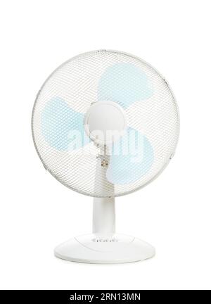 Portable electric fan isolated on white background. Stock Photo