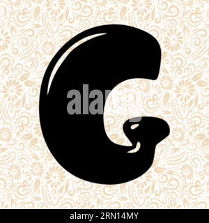 Bubbly Alphabet G , Black alphabet vector, alphabet vector, alphabet silhouette vector,font vector, Latter Art, Alphabet Vector, Font Vector Stock Vector