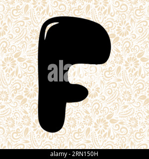 Bubbly Alphabet F , Black alphabet vector, alphabet vector, alphabet silhouette vector,font vector, Latter Art, Alphabet Vector, Font Vector Stock Vector
