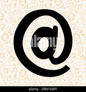 Bubbly Alphabet SYMBOL AT , Black alphabet vector, alphabet vector, alphabet silhouette vector,font vector, Latter Art, Alphabet Vector, Font Vector Stock Vector