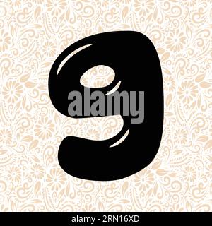 Bubbly Alphabet 9 , Black alphabet vector, alphabet vector, alphabet silhouette vector,font vector, Latter Art, Alphabet Vector, Font Vector Stock Vector