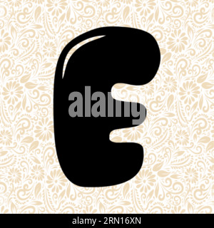 Bubbly Alphabet E , Black alphabet vector, alphabet vector, alphabet silhouette vector,font vector, Latter Art, Alphabet Vector, Font Vector Stock Vector