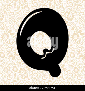 Bubbly Alphabet Q , Black alphabet vector, alphabet vector, alphabet silhouette vector,font vector, Latter Art, Alphabet Vector, Font Vector Stock Vector