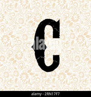 Carnival Alphabet C LOWER , Black alphabet vector, alphabet vector, alphabet silhouette vector,font vector, Latter Art, Alphabet Vector, Font Vector Stock Vector