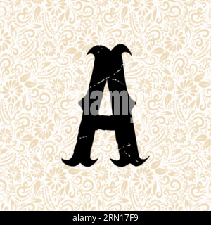 Carnival Alphabet A LOWER , Black alphabet vector, alphabet vector, alphabet silhouette vector,font vector, Latter Art, Alphabet Vector, Font Vector Stock Vector