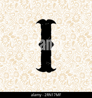 Carnival Alphabet I LOWER , Black alphabet vector, alphabet vector, alphabet silhouette vector,font vector, Latter Art, Alphabet Vector, Font Vector Stock Vector