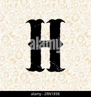 Carnival Alphabet H LOWER , Black alphabet vector, alphabet vector, alphabet silhouette vector,font vector, Latter Art, Alphabet Vector, Font Vector Stock Vector