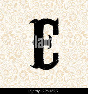 Carnival Alphabet E LOWER , Black alphabet vector, alphabet vector, alphabet silhouette vector,font vector, Latter Art, Alphabet Vector, Font Vector Stock Vector