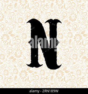 Carnival Alphabet N LOWER , Black alphabet vector, alphabet vector, alphabet silhouette vector,font vector, Latter Art, Alphabet Vector, Font Vector Stock Vector