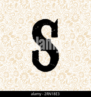 Carnival Alphabet S LOWER , Black alphabet vector, alphabet vector, alphabet silhouette vector,font vector, Latter Art, Alphabet Vector, Font Vector Stock Vector