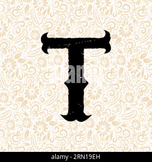 Carnival Alphabet T LOWER , Black alphabet vector, alphabet vector, alphabet silhouette vector, font vector, Latter Art, Alphabet Vector, Font Vector Stock Vector