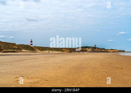 Open sandy beach at Happisburgh on the North Norfolk Coast in the UK Stock Photo