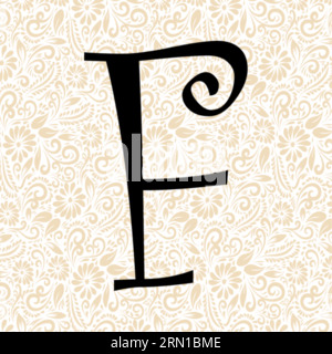 Curlz Alphabet F UPPER , Black alphabet vector, alphabet vector, alphabet silhouette vector, font vector , Latter Art, Alphabet Vector, Font Vector Stock Vector