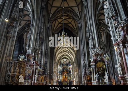 The Interior of the Majestic St. Stephen's Cathedral - Vienna, Austria Stock Photo