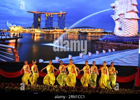 NAY PYI TAW, Dec. 16, 2014 -- Artists from Singapore perform during the China-ASEAN Cultural Exchange Year 2014 Closing Ceremony in Nay Pyi Taw, Myanmar, Dec. 16, 2014. The China-ASEAN Cultural Exchange Year 2014 ceremonially closed in Myanmar s capital of Nay Pyi Taw Tuesday night. ) MYANMAR-NAY PYI TAW-CULTURAL EXCHANGE-CLOSING CEREMONY UxAung PUBLICATIONxNOTxINxCHN   Nay Pyi Taw DEC 16 2014 Artists from Singapore perform during The China Asean Cultural Exchange Year 2014 CLOSING Ceremony in Nay Pyi Taw Myanmar DEC 16 2014 The China Asean Cultural Exchange Year 2014 ceremonially Closed in My Stock Photo