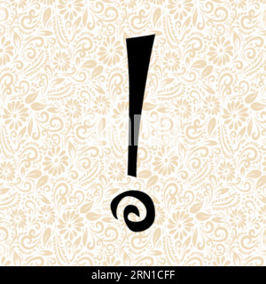 Curlz Alphabet SYMBOL EXCLAMATION MARK , Black alphabet vector, alphabet vector, alphabet silhouette vector, font vector , Latter Art, Alphabet Vector Stock Vector