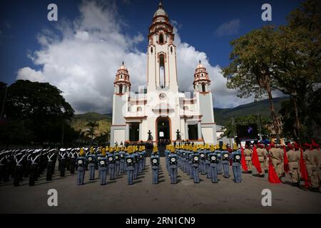 CARACAS, Dec. 17, 2014 -- Soldiers attend an event to commemorate the 184th anniversary of the death of the independence hero Simon Bolivar, at the National Pantheon in Caracas, capital of Venezuela, on Dec. 17, 2014. Venezuela commemorated on Wednesday the 184th anniversary of the death of the independence hero Simon Bolivar, who deserved the title of Liberator for working for the freedom and integration of Latin America. AVN) (lyi) VENEZUELA-CARACAS-POLITICS-COMMEMORATION e AVN PUBLICATIONxNOTxINxCHN   Caracas DEC 17 2014 Soldiers attend to Event to commemorate The  Anniversary of The Death Stock Photo