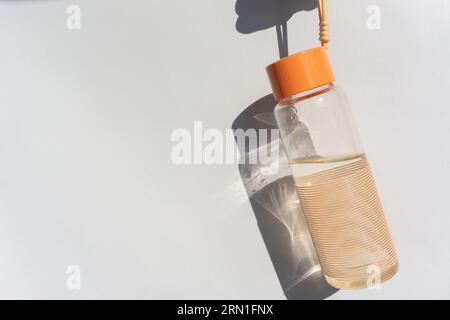 Reusable water bottle. World refill day. Zero waste concept. Stock Photo