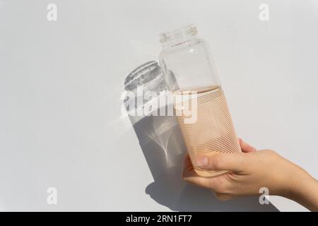 Reusable water bottle. World refill day. Zero waste concept. Stock Photo