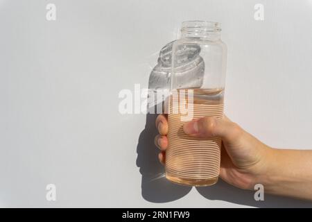 Reusable water bottle. World refill day. Zero waste concept. Stock Photo