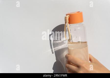 Reusable water bottle. World refill day. Zero waste concept. Stock Photo