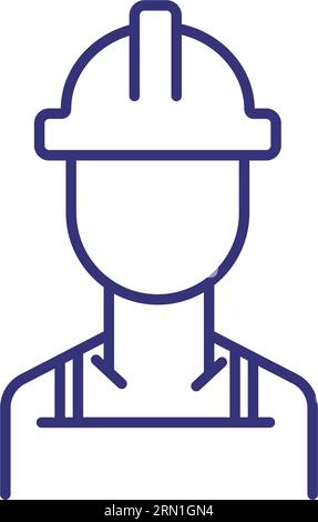 Builder line icon Stock Vector
