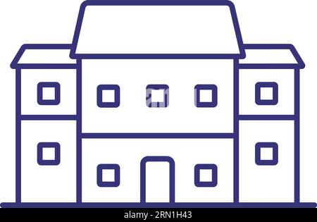 Apartment house line icon Stock Vector