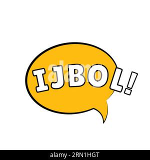 IJBOL ex Lol phrase. Gen-Z version of LOL, stands for I just burst out laughing , Vector speech bubble icon, badge illustration on white background Stock Vector