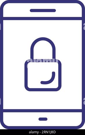 Tablet security line icon Stock Vector