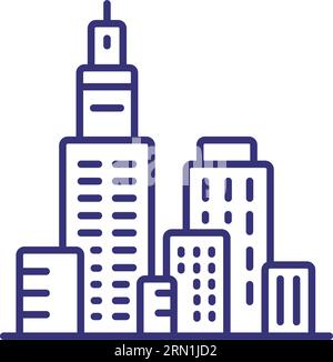 Business center line icon Stock Vector