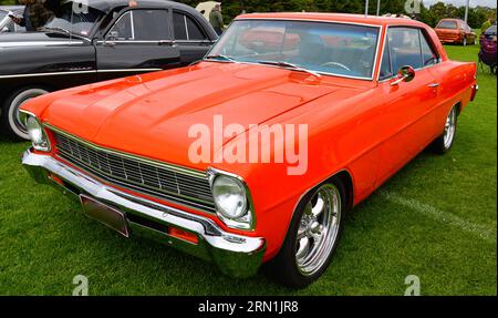 Chevrolet Nova Orange Vintage Retro Show Shine Day Out, Melbourne Victoria Stock Photo