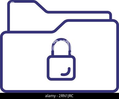 Secret folder line icon Stock Vector